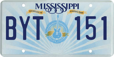 MS license plate BYT151