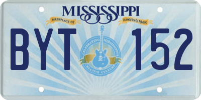 MS license plate BYT152