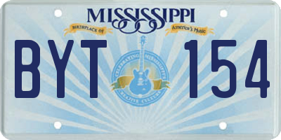 MS license plate BYT154
