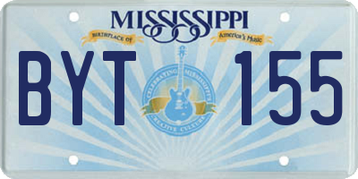 MS license plate BYT155