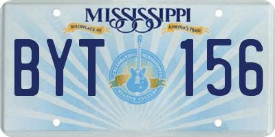 MS license plate BYT156