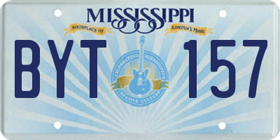 MS license plate BYT157