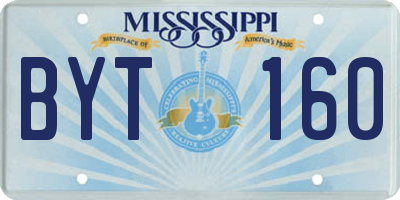 MS license plate BYT160