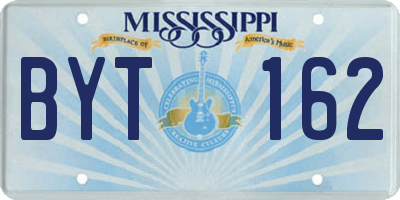 MS license plate BYT162