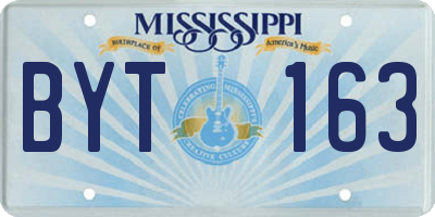 MS license plate BYT163