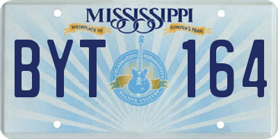 MS license plate BYT164