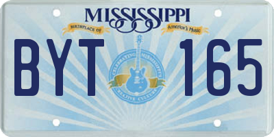 MS license plate BYT165
