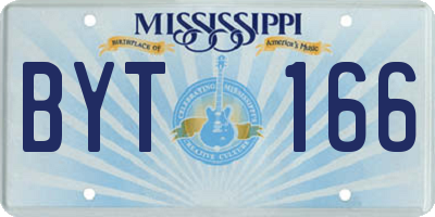 MS license plate BYT166