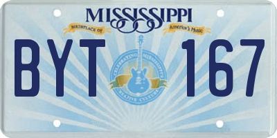 MS license plate BYT167