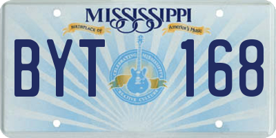 MS license plate BYT168