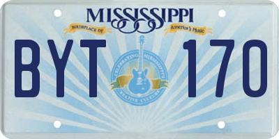 MS license plate BYT170