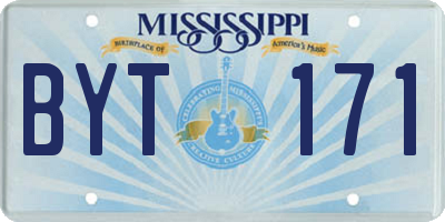 MS license plate BYT171