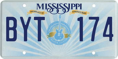 MS license plate BYT174