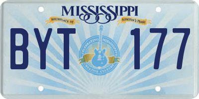 MS license plate BYT177