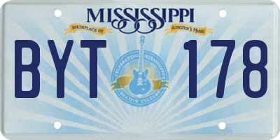 MS license plate BYT178