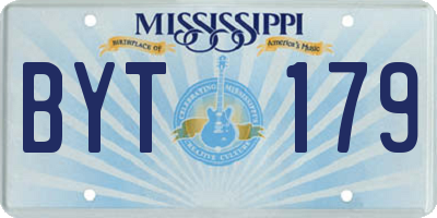 MS license plate BYT179