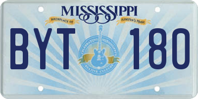 MS license plate BYT180