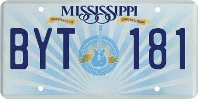 MS license plate BYT181