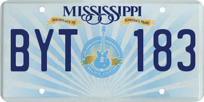 MS license plate BYT183