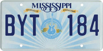 MS license plate BYT184