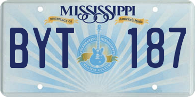 MS license plate BYT187