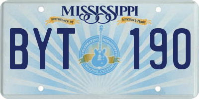 MS license plate BYT190