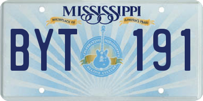 MS license plate BYT191