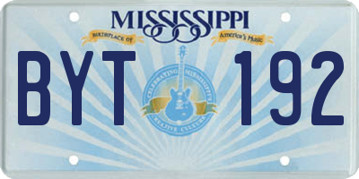 MS license plate BYT192