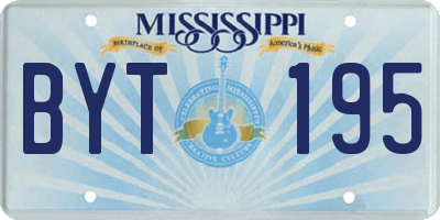 MS license plate BYT195