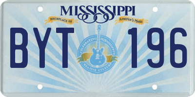 MS license plate BYT196