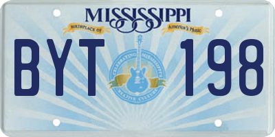 MS license plate BYT198