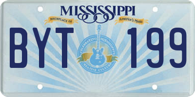 MS license plate BYT199
