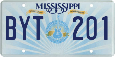 MS license plate BYT201