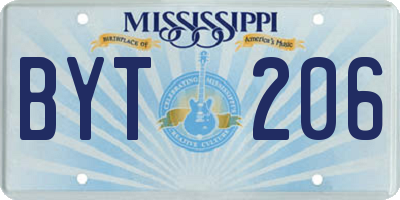 MS license plate BYT206