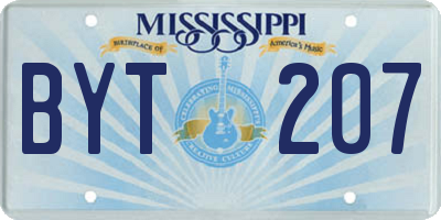 MS license plate BYT207