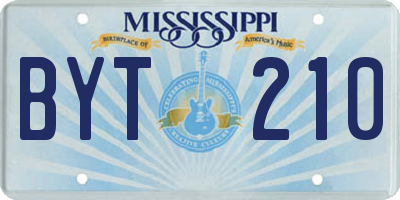 MS license plate BYT210