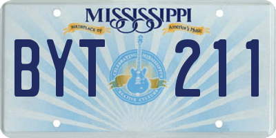 MS license plate BYT211