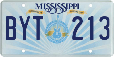 MS license plate BYT213