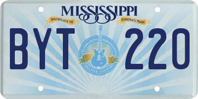 MS license plate BYT220