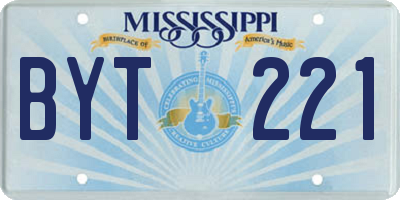 MS license plate BYT221