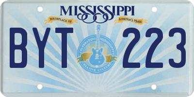 MS license plate BYT223