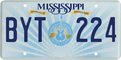 MS license plate BYT224