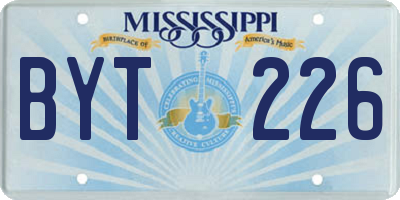 MS license plate BYT226
