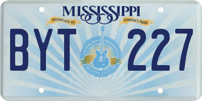 MS license plate BYT227