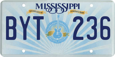 MS license plate BYT236