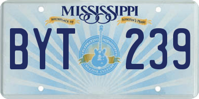 MS license plate BYT239