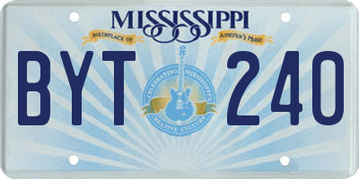 MS license plate BYT240