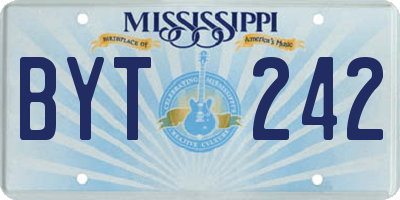 MS license plate BYT242