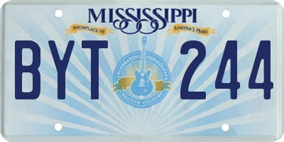 MS license plate BYT244