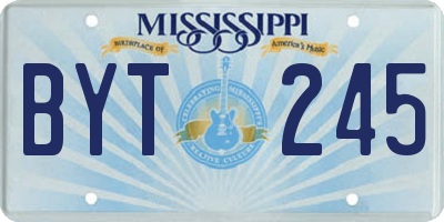 MS license plate BYT245